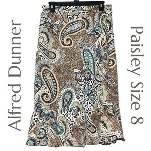Alfred Dunner - Fit and Flare - Paisley Print Skirt - Size 8